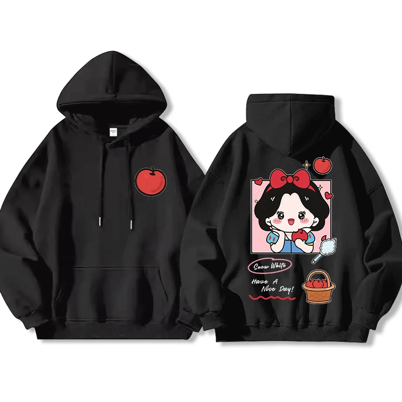 Disney Hooded Sweatshirt with Bear Print Loose Fit Jacket Haikyuu  Anime Top