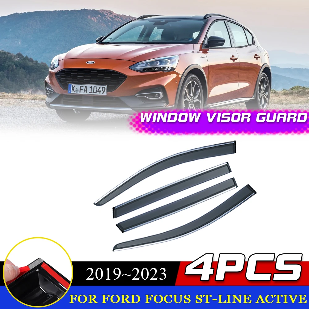 

Windows Visor for Ford Focus ST-Line Active MK4 Titanium Hatch 2019~2023 Vent Door Rain Eyebrow Smoke Deflector Cover Accessorie