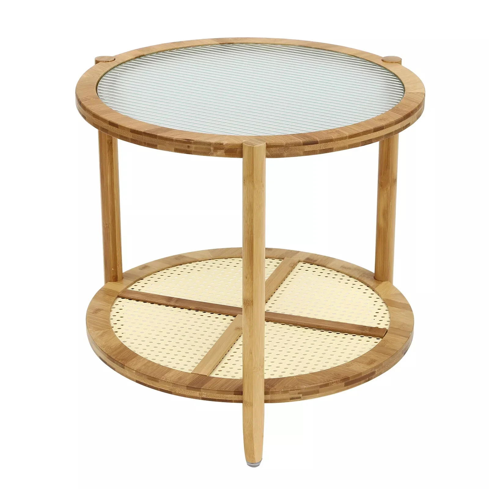 収納付きラウンドコーヒーテーブル – 545450cm オリジナルカラーの木製モダンリビングルームテーブル