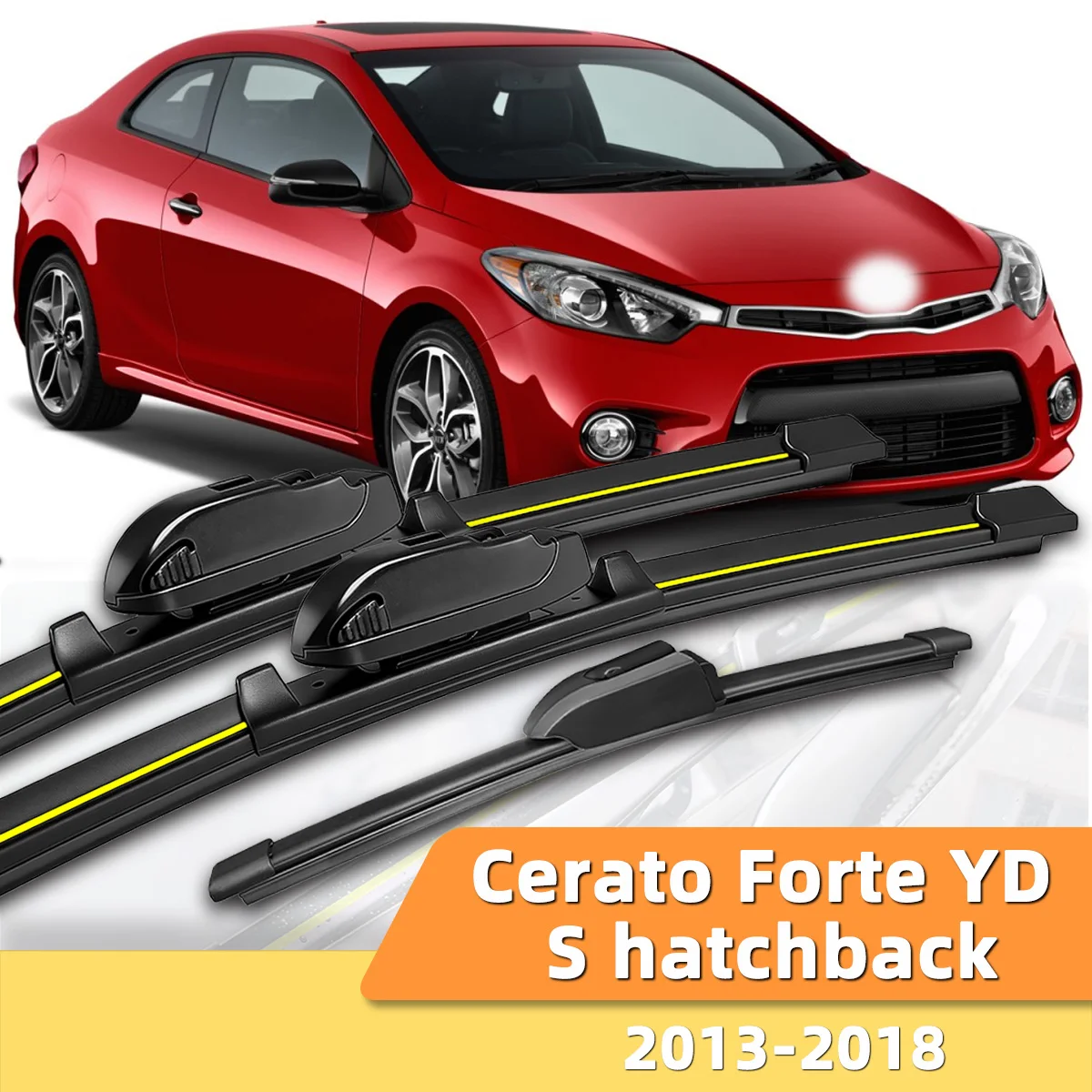 

Подходит для KIA Cerato Forte YD S хэтчбек 2013-2018, передние и задние дворники, прочные аксессуары для автомобильных стекол.