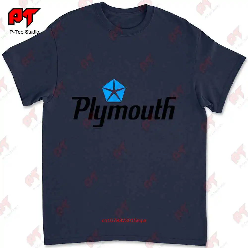 Classic Plymouth Logo 100 Cotton T Shirt 426 Hemi Mopar 440 383 Muscle 74OK