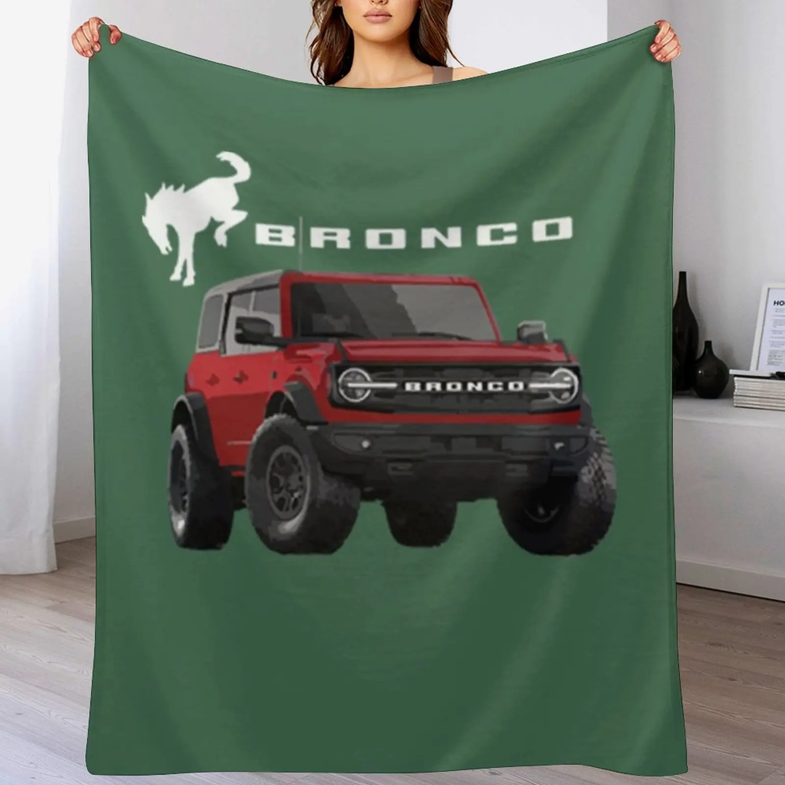 

Ford Bronco wildtrak new bronco race red Throw Blanket Thermal Bed linens Winter beds Blankets