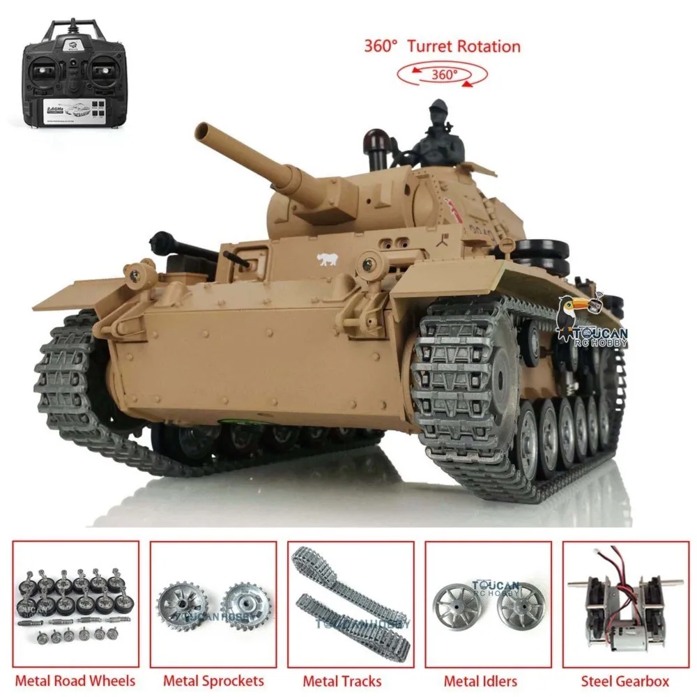 Venta de EE. UU. Henglong 1/16 7,0 personalizado Panzer III H RTR RC tanque 3849 ruedas de pistas de Metal