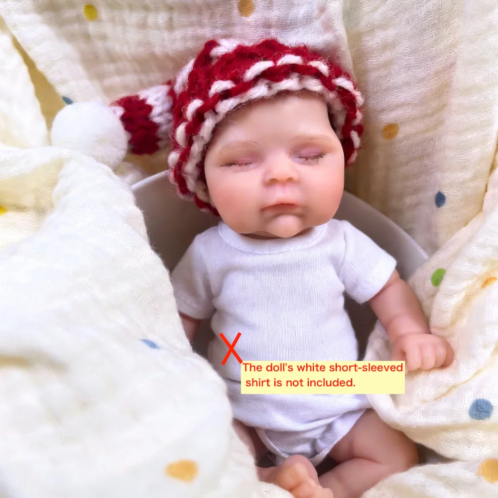 15CM Mini Full Solid Silicone Reborn Baby Doll Peaches Washable Body Girl Adorable 6 Inch Silicone Doll Birthday Christmas Gift