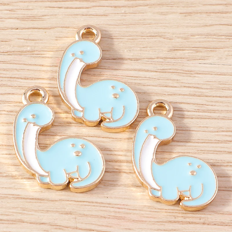 10 stücke Nette Blaue Farbe Emaille Tier Vogel Pinguin Katze Blume Charms Anhänger für Schmuck Machen DIY Ohrringe Halsketten Handwerk geschenk – Detail 5