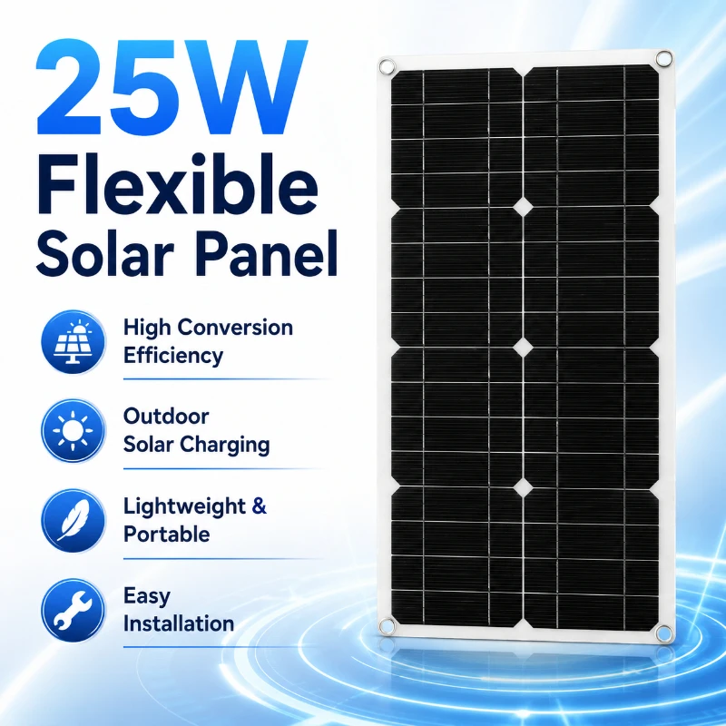 25W Foldable Solar Panel Kit Dual USB Output Controller for Camping RV Car Boat Outdoor Emergency Set Portable Solar Panel Kit