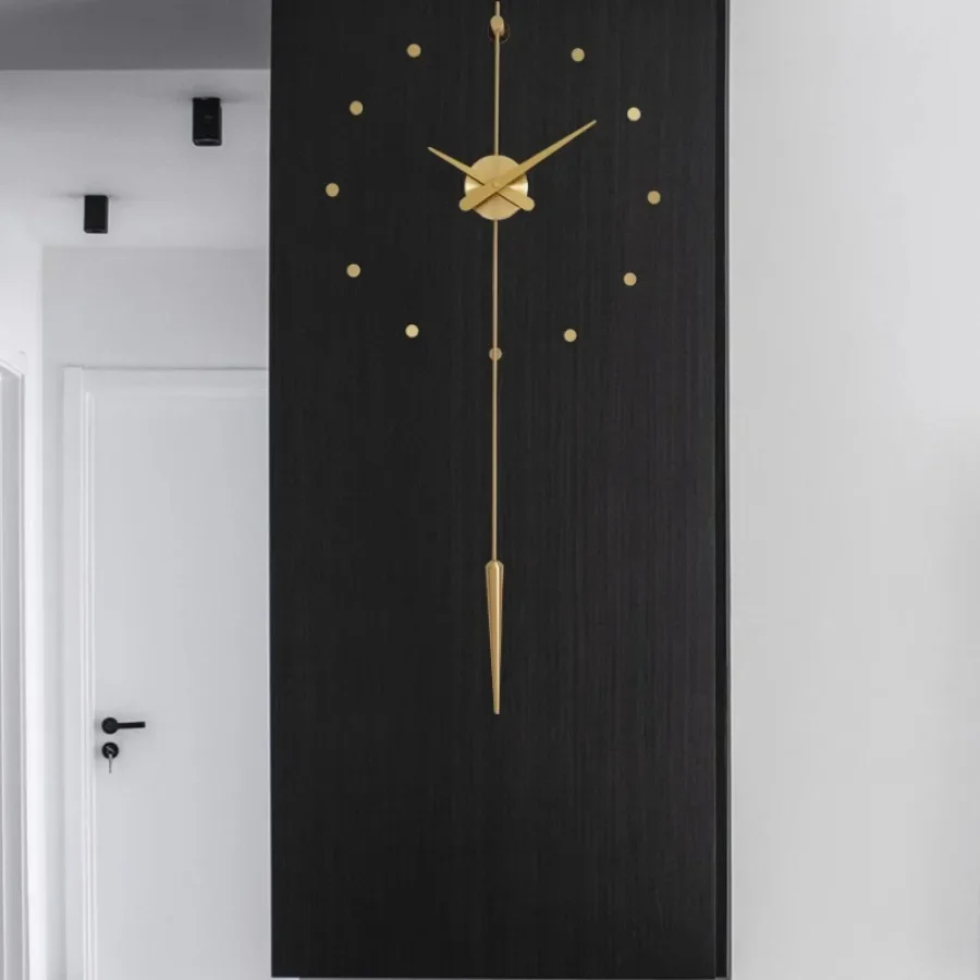 Living Room Wall Clock Pieces Hand Elegant Unique Art Deco Wall Clock Home Gold Round Modern Design Kitchen Wanduhr Wall Decor