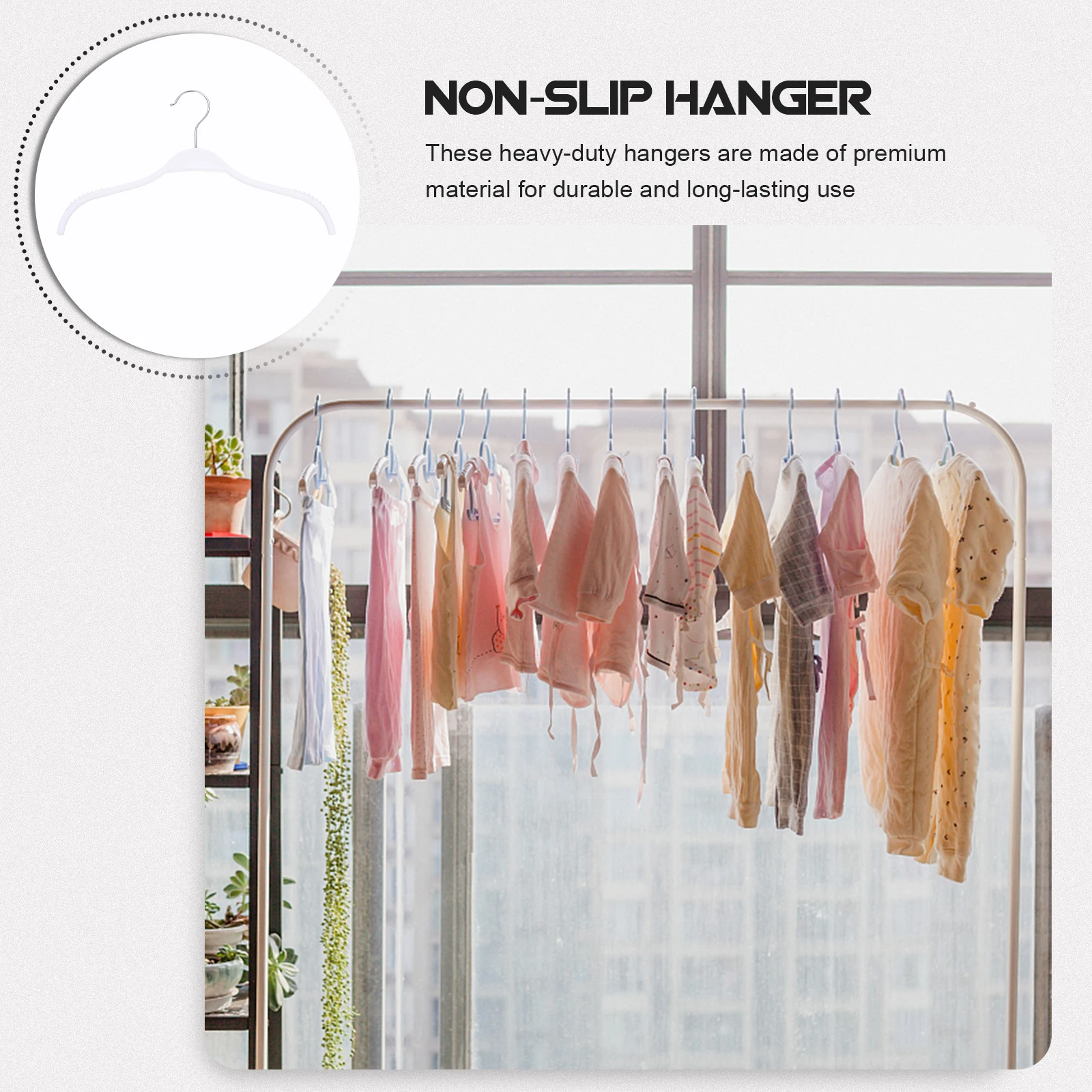 

5Pcs Heavy Duty Non-Slip Hangers Premium Material Clothes Hanging Rack Space Saving Wardrobe Organizer