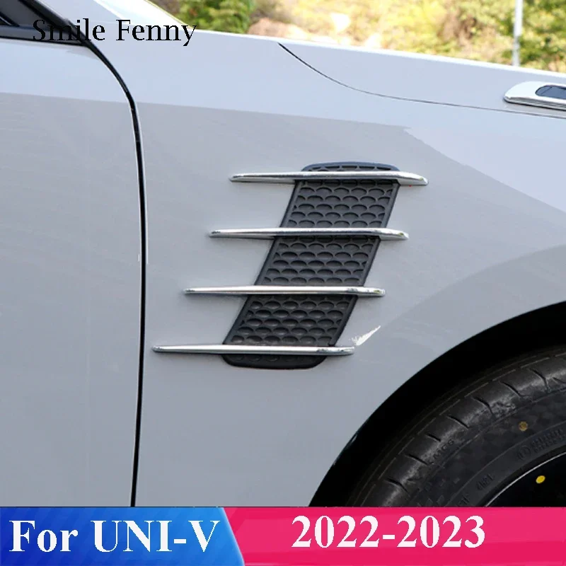For Changan UNI-V UNI V 2022-2025 Car Body Simulated Hood Air Inlet Outlet Shark Fin Decoration Shark Gill Leaf Trim