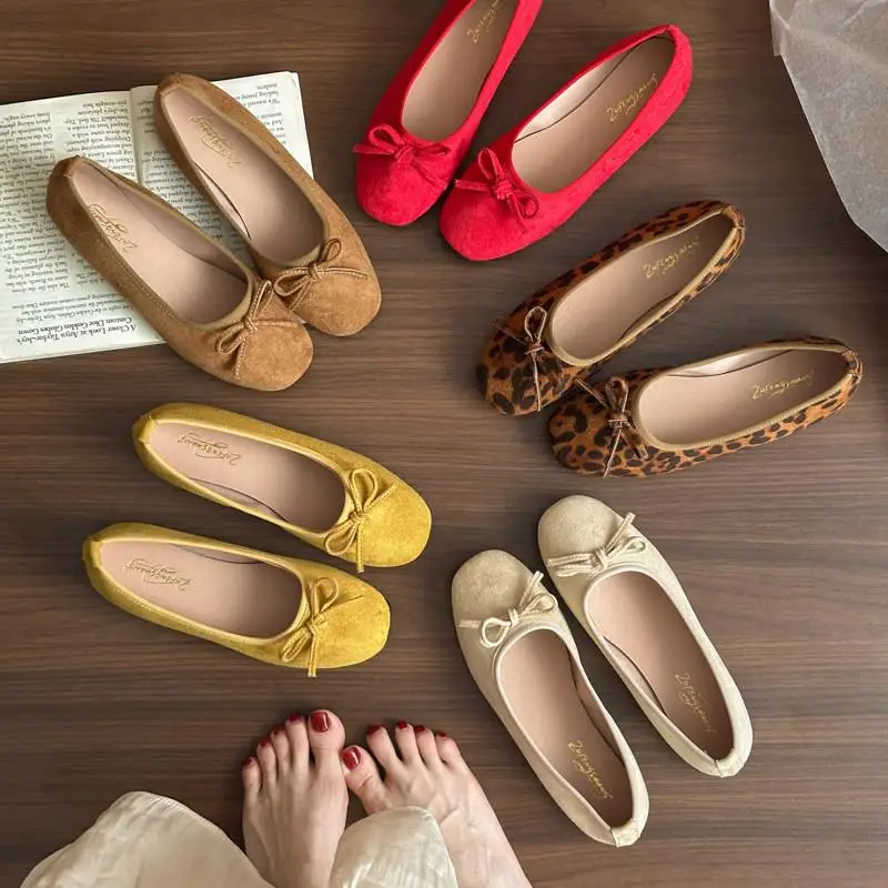 

Women's Summer Soft Bottom Ballet Flats Non-Tiring Slip-On Ballet Shoes Casual Low Cut Fashionable Ballet Flats