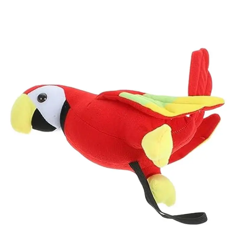 20cm Parrot Plush Toy Stuffed Animal Parrot Shoulder Decorations Halloween Pirate Costume Accessories Kids Cosplay Props
