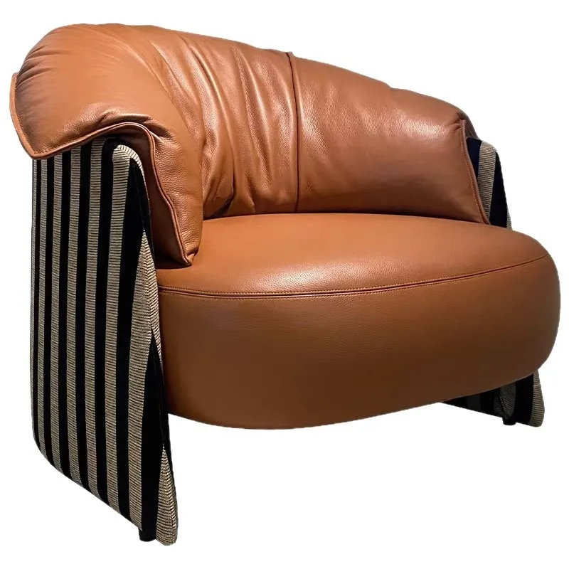 

Single sofa chair, balcony bedroom fabric leather leisure chair