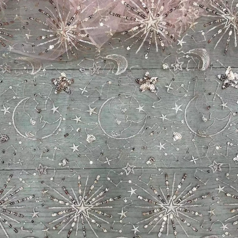 Stars Moon Sequins Embroidered - Sewing By 评论和价格