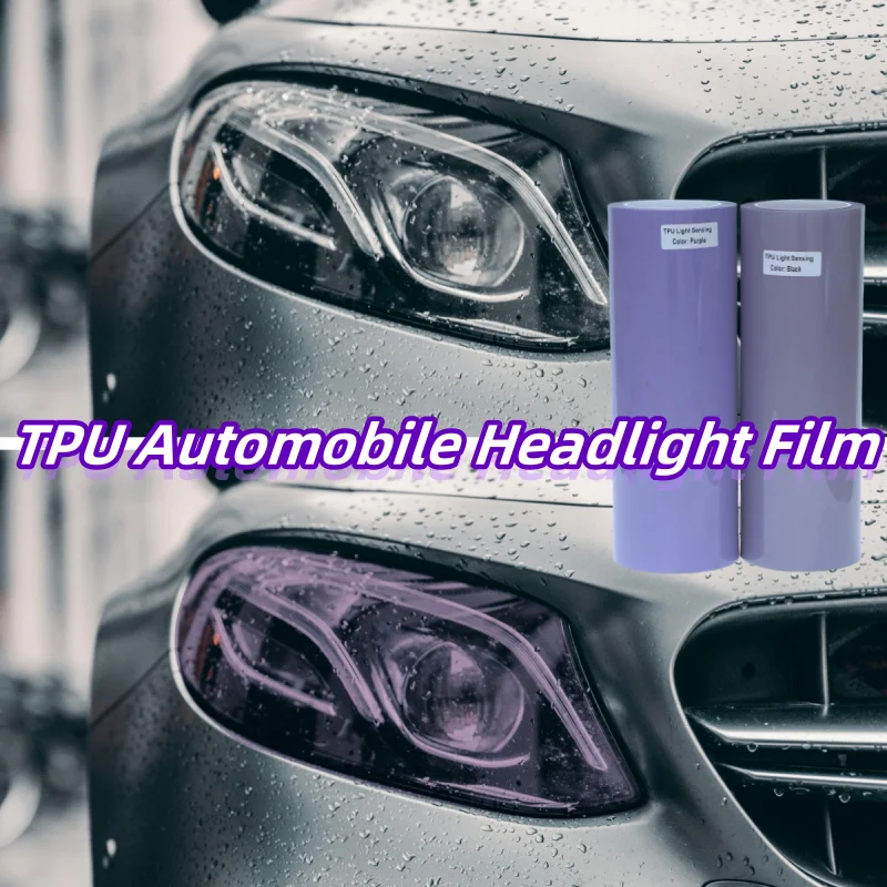 

Photochromism Lamp Film TPU for Car Headlight Taillight Fog Lights Light Control Decals Accessories Sticker Transparent to Black