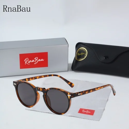 Imagen 2 del producto 2025 Gafas retro artísticas redondas, moda japonesa y coreana, gafas de sol con uñas de arroz, gafas de sol polarizadas para ciclismo y conducción para hombres