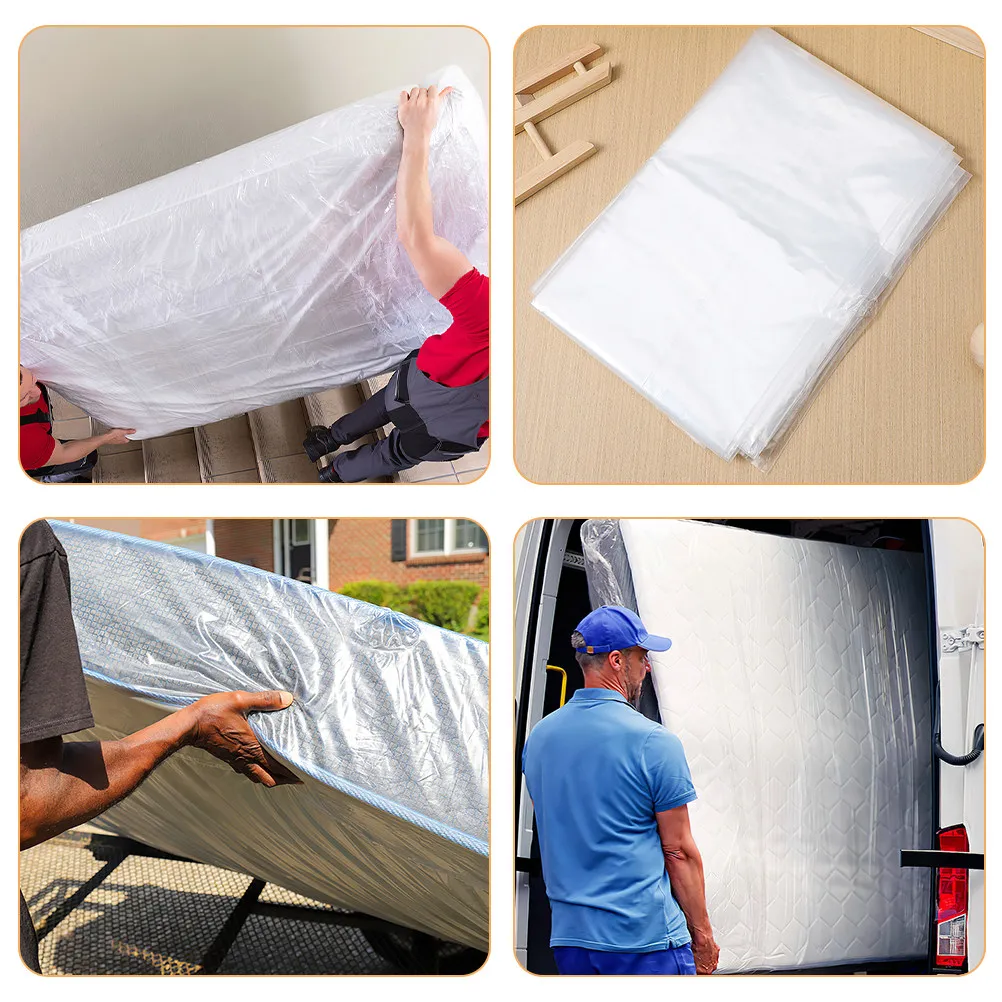 

Прочный прозрачный защитный чехол для матраса из пластика для переезда, хранения и организации хранения вещей