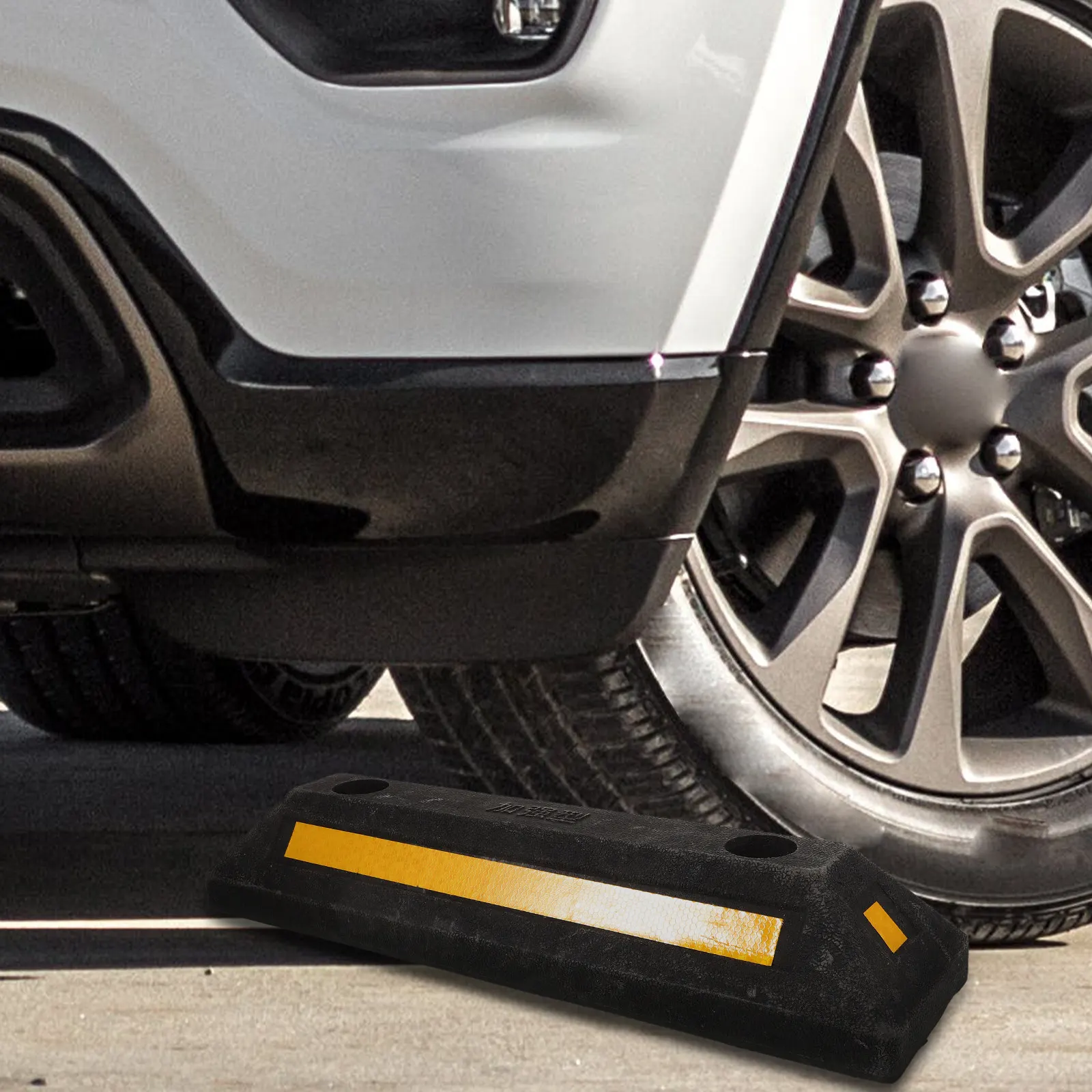 Garage Wheel Chock Heavy Duty Rubber Wedge For Car Truck Rv Trailer Tire Stopper Portable Vehicle Anti-Slip Blocks - view 5