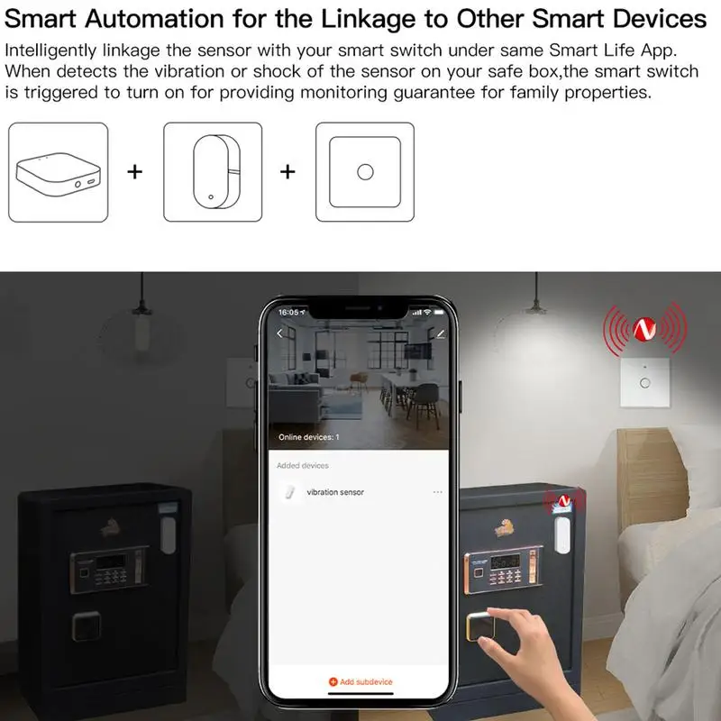 Anti-Theft Window & Door Alarm Door Window Vibration Alarm Sensors Home Security Alarms For Warning Burglars Interloper Good For
