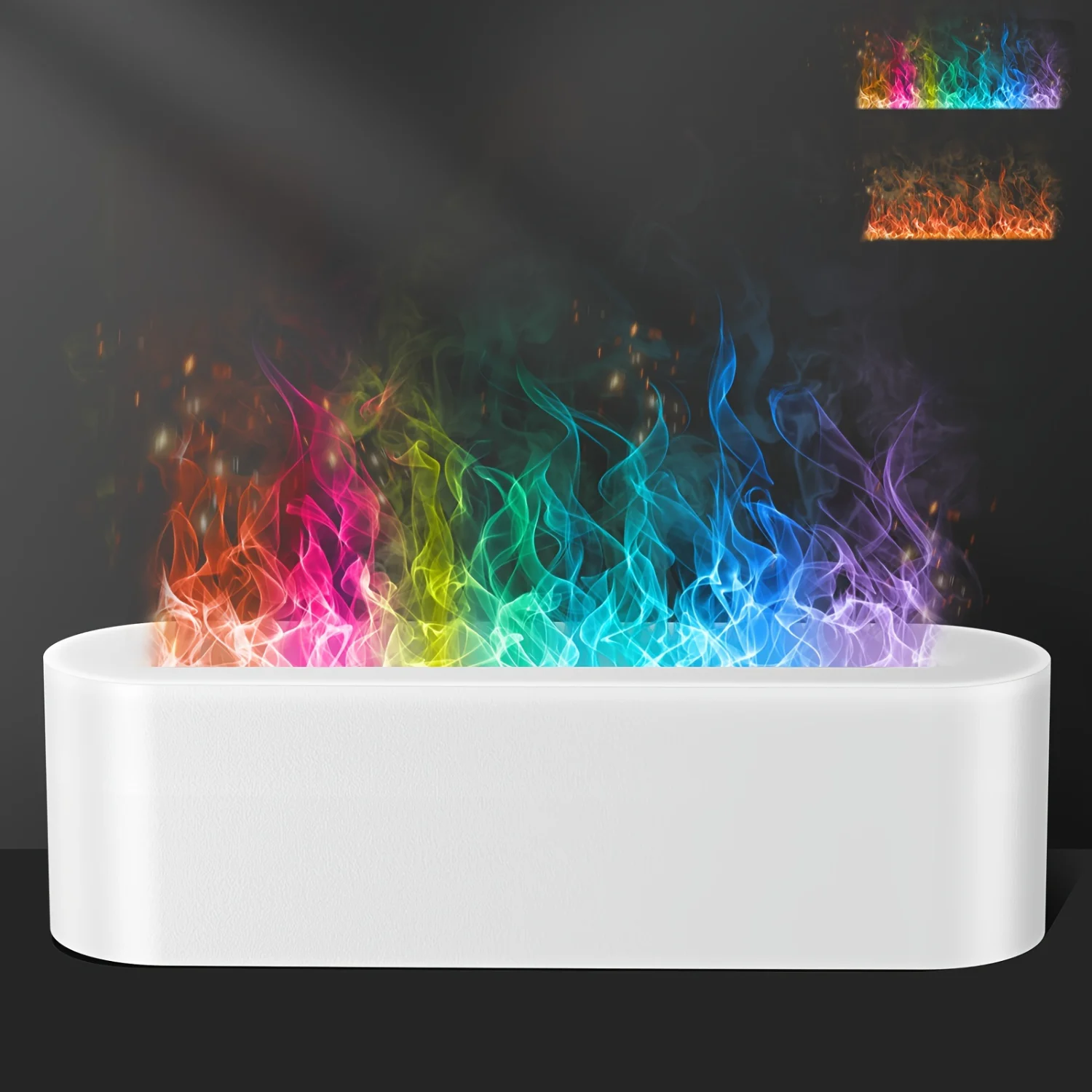 Large 150ml Capacity Color-Changing Flame Fire Ultrasonic Humidifier - Whisper-Quiet Essential Oils Diffuser for Bedroom, Office