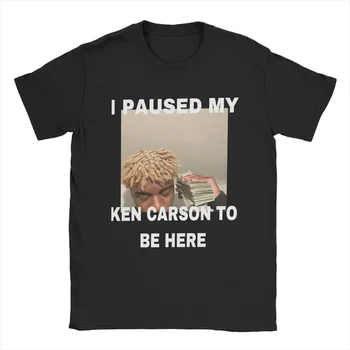 노벨티 I Paused My Ken Carson To Here 티셔츠, 남성용 크루넥 코튼 티셔츠, 반팔 티셔츠, 선물 아이디어 상의  Best5