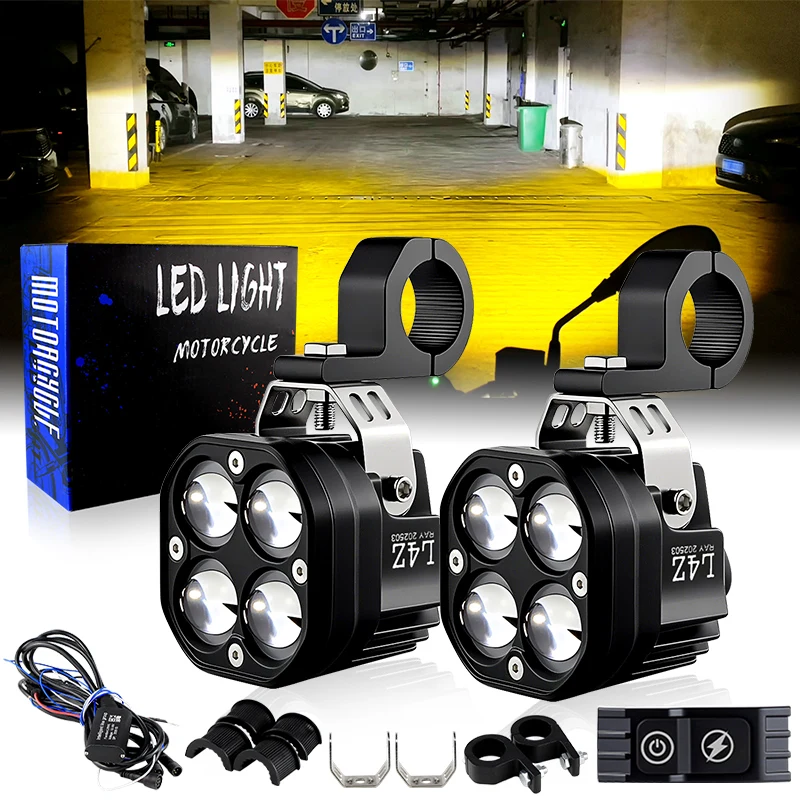 

Мотоциклетные светодиодные противотуманные фары для Honda Africa Twin CRF1000L NC700X для BMW F800GS F850GS для Yamaha MT07 MT09, вспомогательный фонарь в сборе