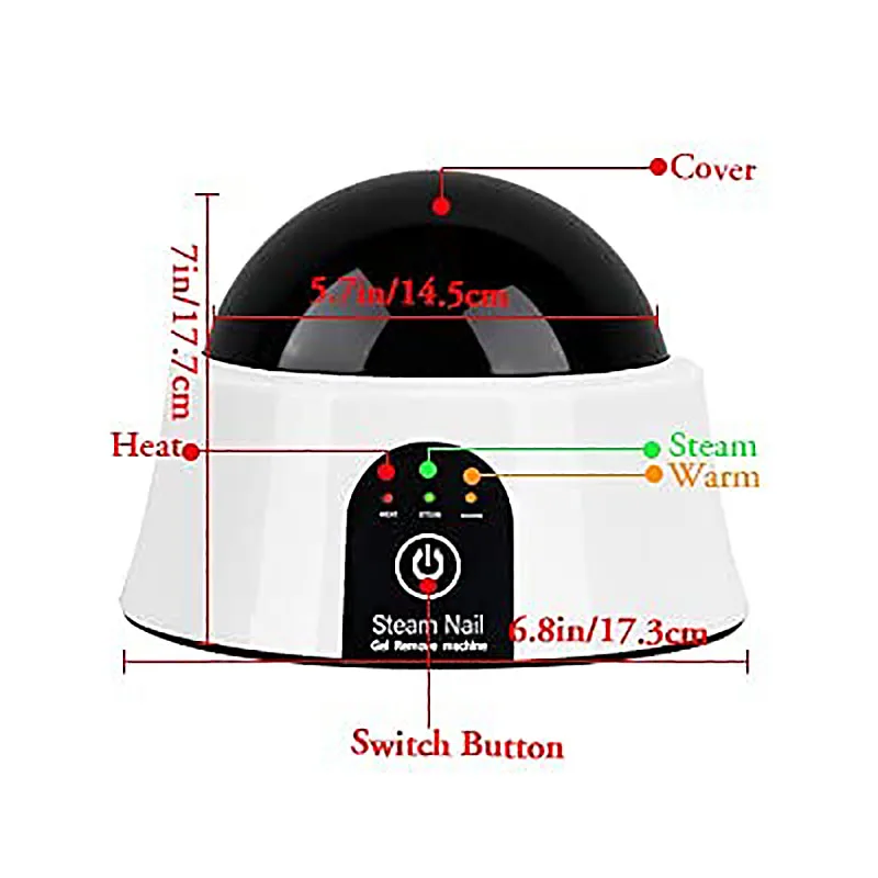 Macchina per la rimozione dello smalto per unghie a vapore Rimozione portatile del gel per unghie Ciotola per ammollo Vapore elettrico per acetone Strumenti per salone di bellezza per dita