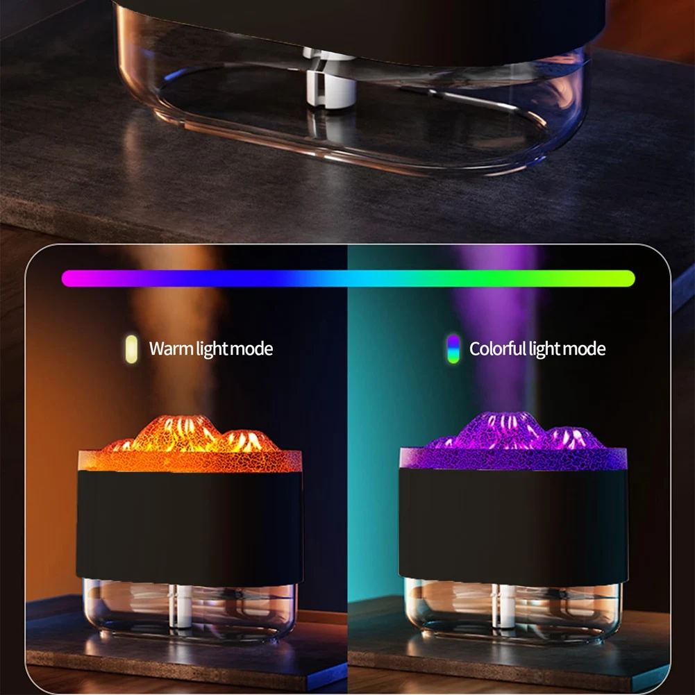 Difusor de llama para aromaterapia, difusor de aceite esencial con luz de ambiente, humidificador de niebla fría de 300Ml para el hogar y la Oficina, B