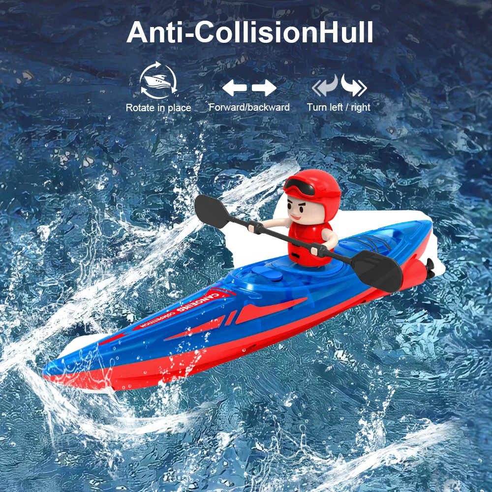 RC قارب كاياك 2.4Ghz مجداف التحكم عن بعد التجديف 360 القيادة وسائط مزدوجة مقاوم للماء السفينة الصيف لعبة للهواء الطلق للبنين أطفال هدية