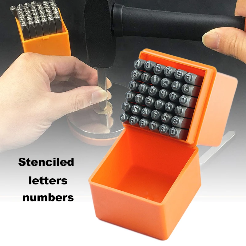 2-5mm Number Alphabet Printing Punch Stainless Steel Letter Number Stamp Punch Set Hardened Metal Leather Craft Stamp Tool Kit