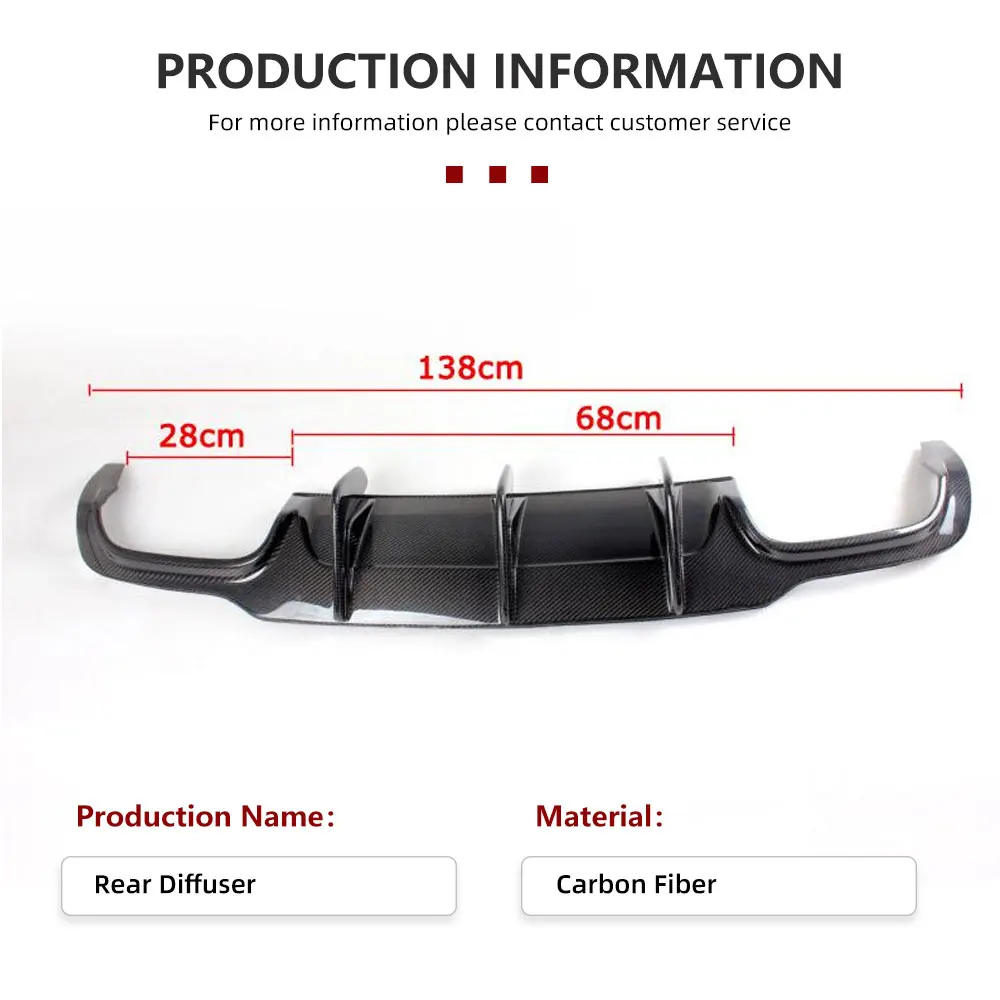 Carbon Fiber Car Rear Bumper Diffuser for Mercedes Benz W204 C63 AMG C300 Sport 2012-2015 Rear Diffuser Lip Spolier FRP view 5