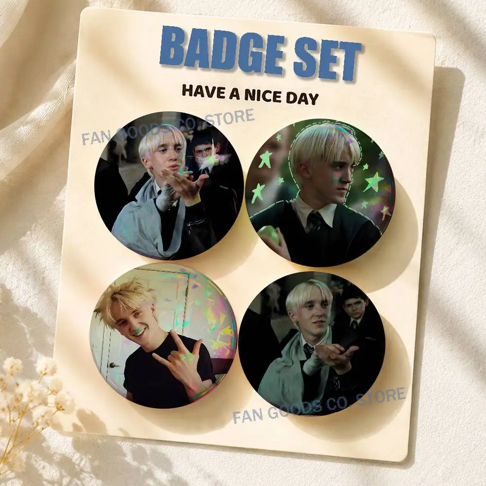 D-Draco Malfoy Tom F-Felton 2-piece set Pins Backpack Clothes Jewelry Accessories Round Brooch Button Badge Fans Collection Gift