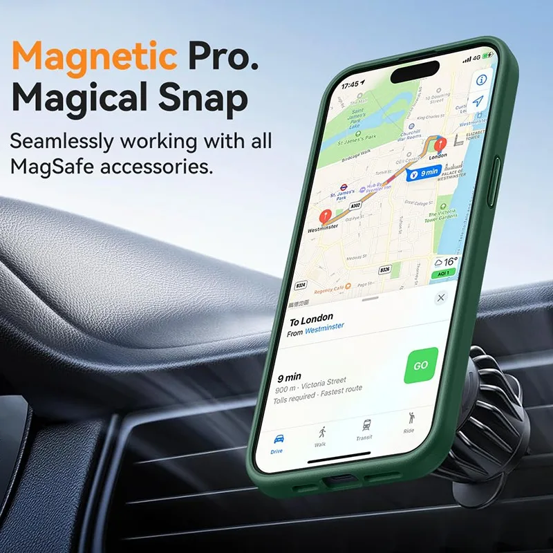 Funda Lujosa Esmerilada para iPhone 17 16 15 14 13 12 11 Pro Max 16 15 Plus 17 Air para Magsafe Transparente Mate Magnética 2