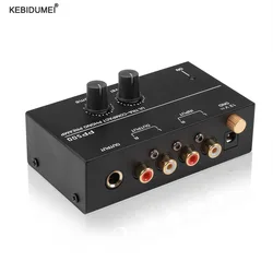 Preamplificatore preamplificatore Phono Ultra-compatto con controllo del Volume del livello 2 ingresso xRCA 2 uscita xRCA interfaccia di uscita TRS da 1/4