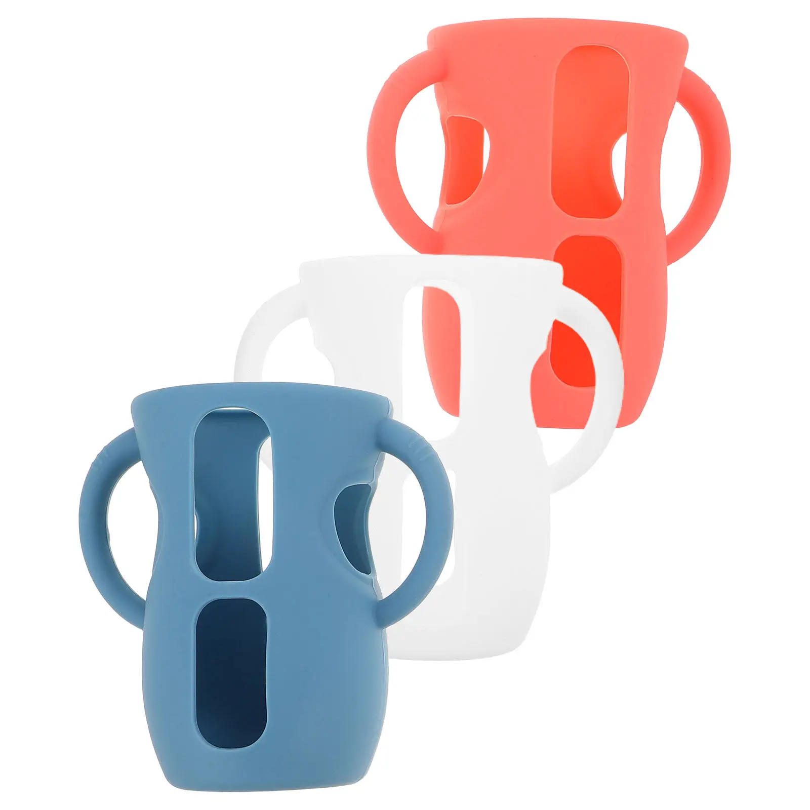 

3Pcs Baby Bottle Sleeve Silicone Insulated Nursery Protector Lightweight Anti-Slip Cover for Feeding Bottles Travel Use Glass