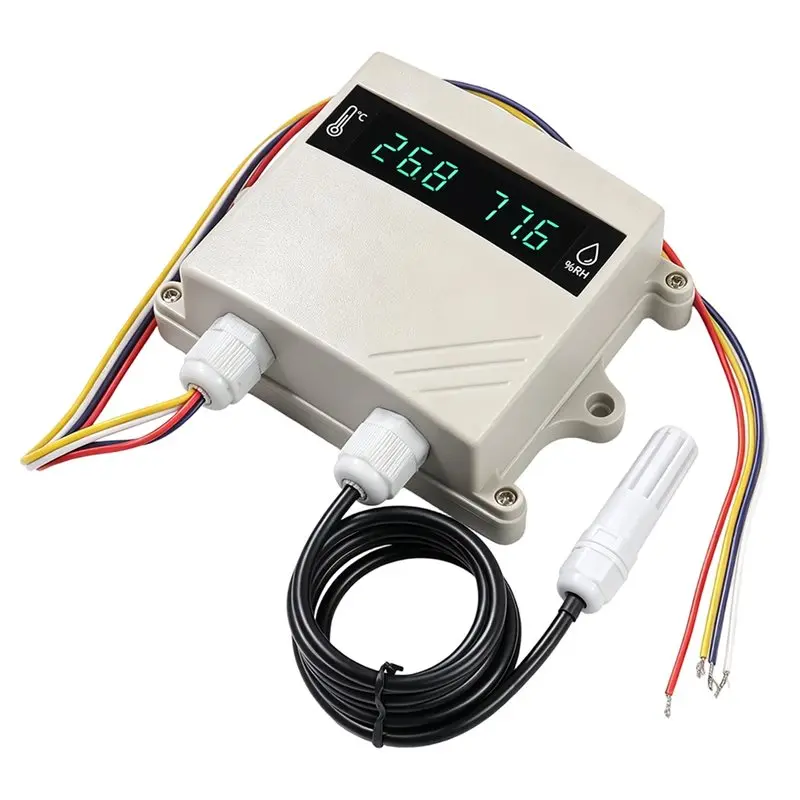 B23B Temperature Humidity Transmitter Communication Temperature Sensor Modbus RTU Waterproof Probe Sensor With Display DC 8-60V