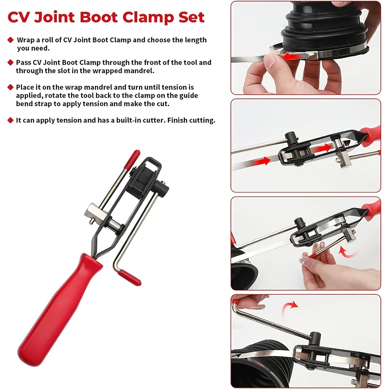 Car replacement hose clamp, ball cage clamp fixing set, clamp pliers, ball cage removal tool, cutting pliers