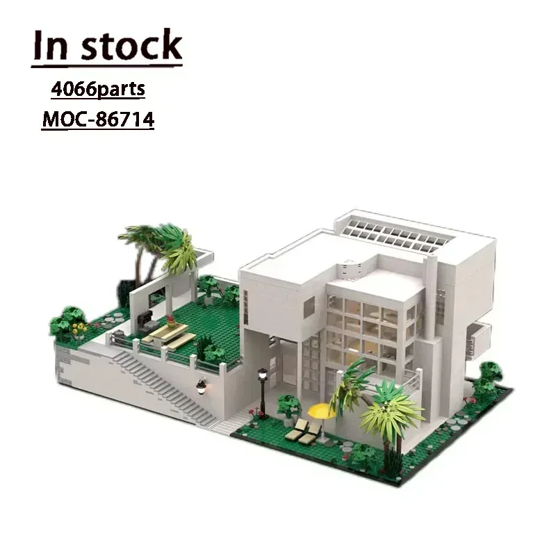 MOC-86714 Giovannitti House of Richard Meier ประกอบ Splicing Building Block รุ่น 4066 ชิ้นส่วนเด็กวันเกิดของเล่นของขวัญ