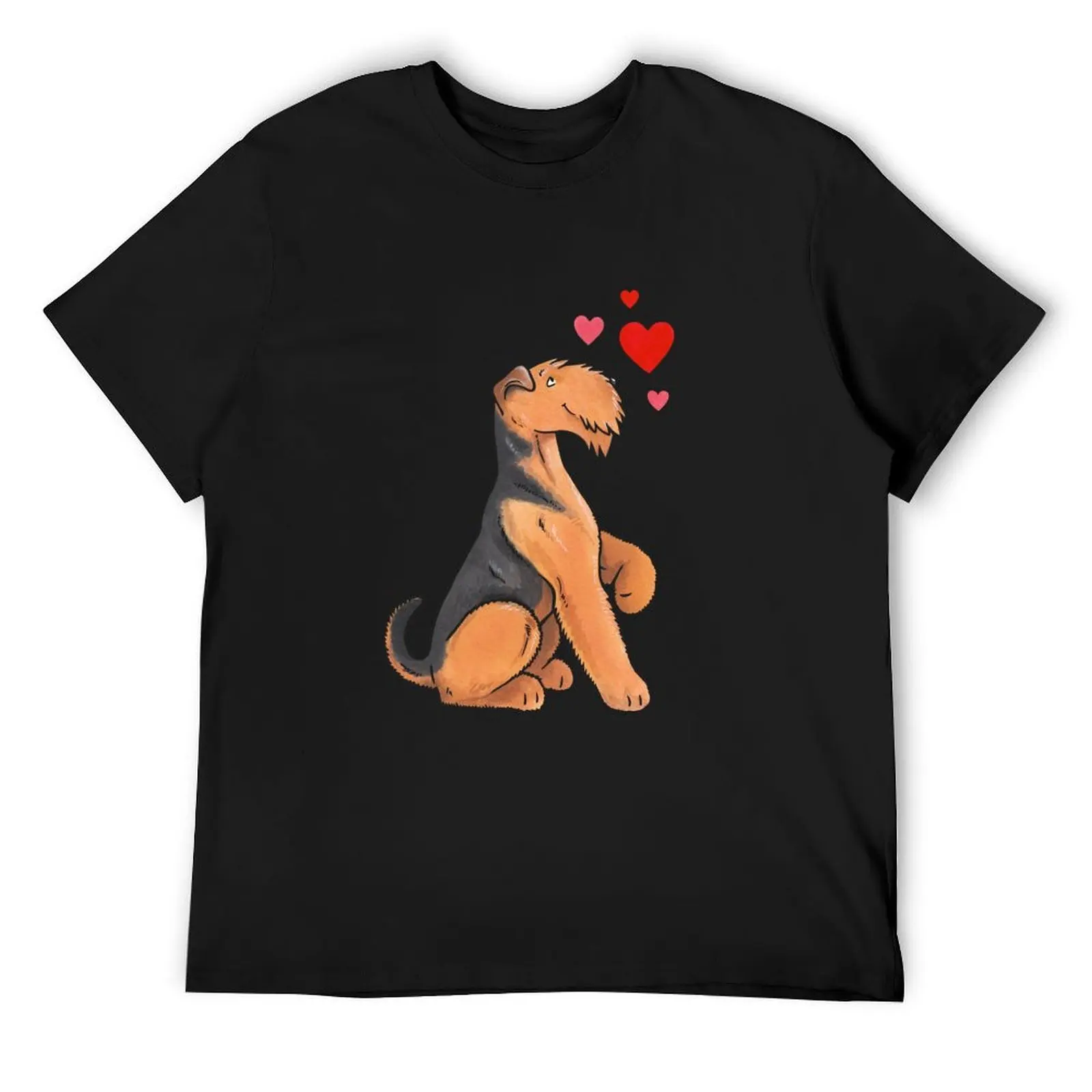 

Airedale Terrier Love T-Shirt blue archive quick-drying graphic tee shirt plain white t shirts men