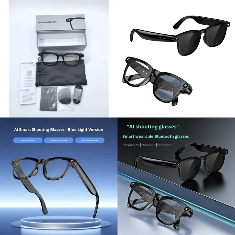 Wholesale CY01 HD 800W Photo Video Call Music Control AI Translation Image Recognition Men Women Smart Glasses with Camera