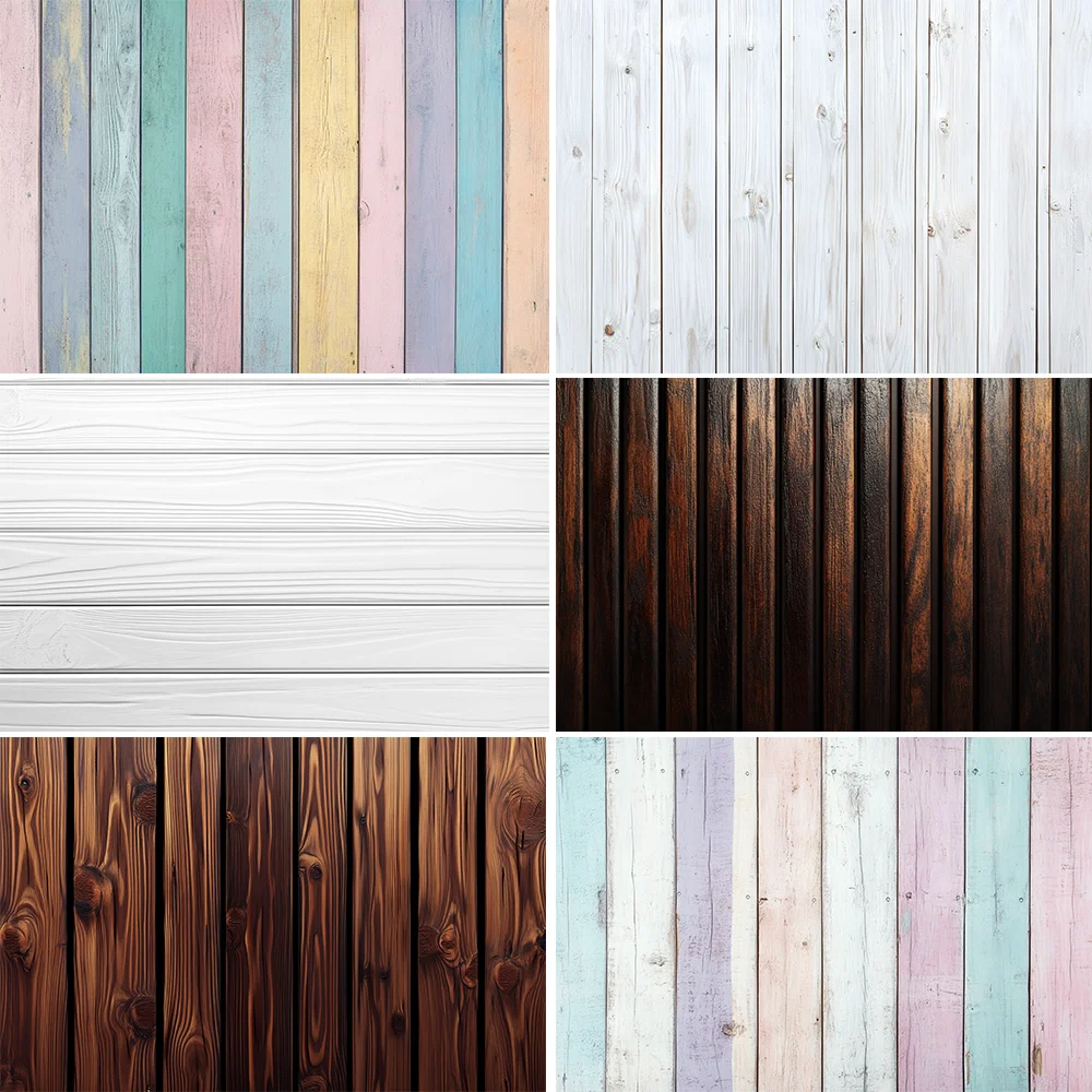 

Food Wood Backdrop Imitation Wood Birthday Newborn Baby Photography Background Rustic Wooden Backdrops for Photoshoot