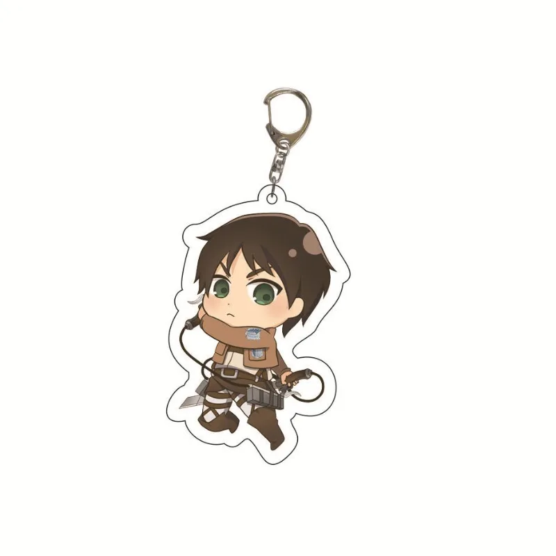 New Anime Levi Ackerman Allen Yeager Keychain For Women Men Double Sided Acrylic Key Chain Bag Accessories Cartoon Birthday Gift