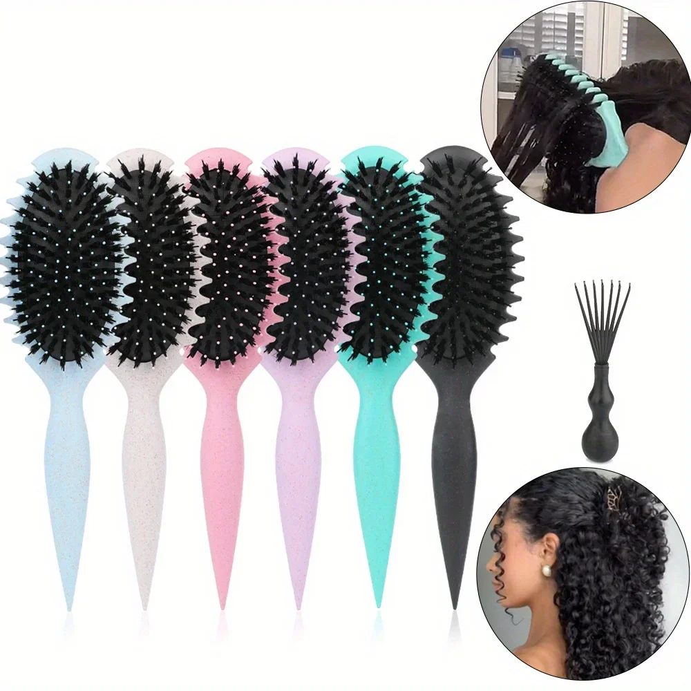 Curl Defining Brush Hair Styling Brush Curling Define Edge Lift Styling Brush for Wet Detangling Shaping Curls for Women Men