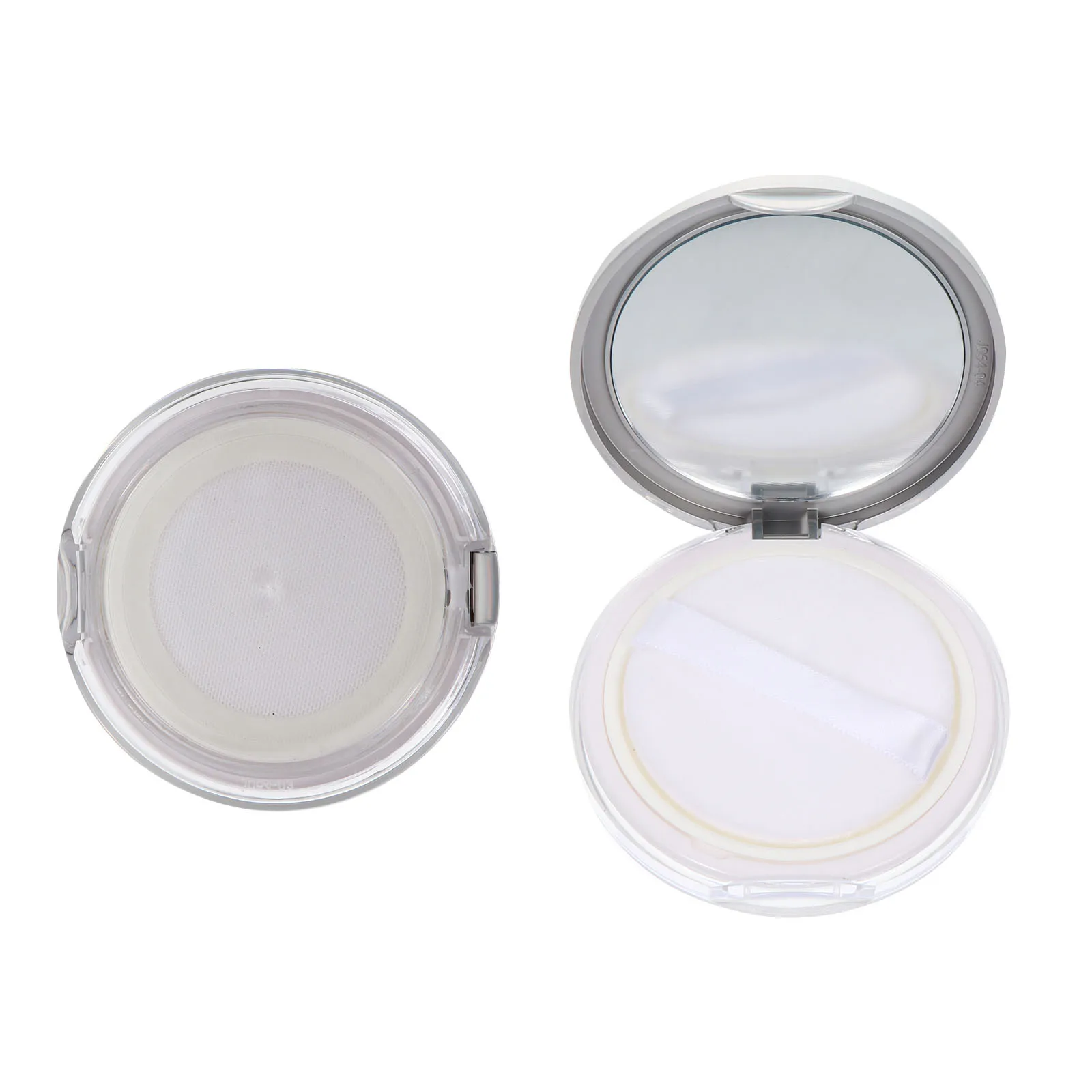 2 stuks draagbare dunne losse poederdoos met spiegel lege plastic container voor reizen hervulbare behuizing lichtgewicht make-up