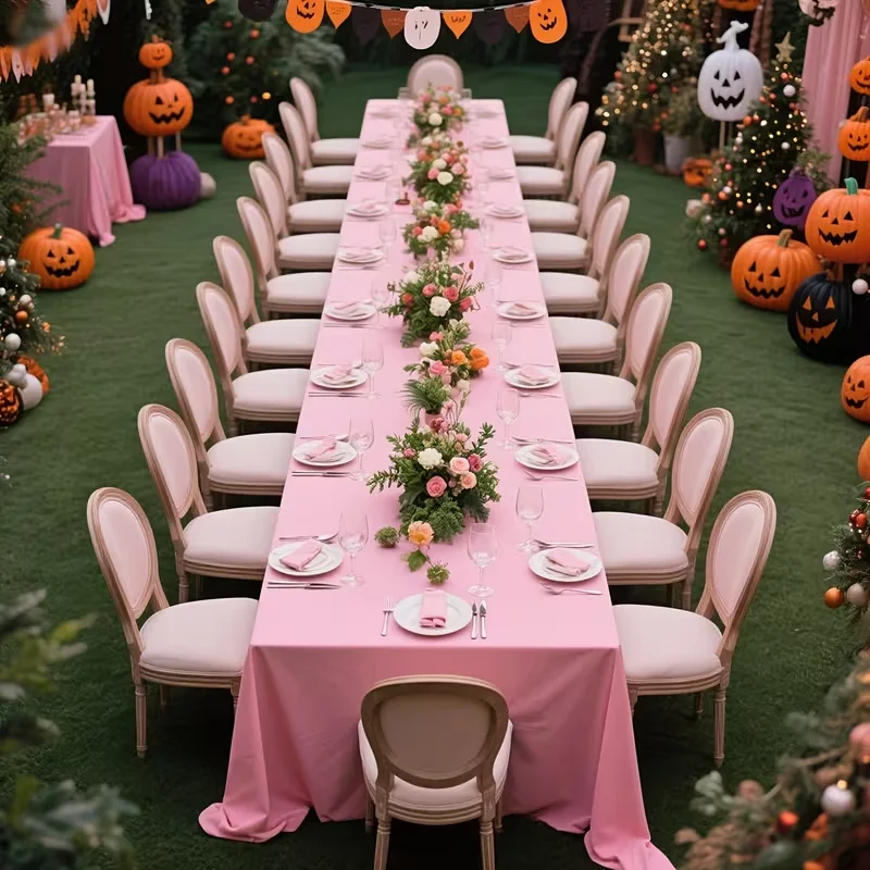 Knitterfreie Weiße Tischdecke, Dehnbar in Übergröße, für Dessert- und Teepausentische, Geeignet für Geburtstag, Hochzeit, Verlobung – Detail 8