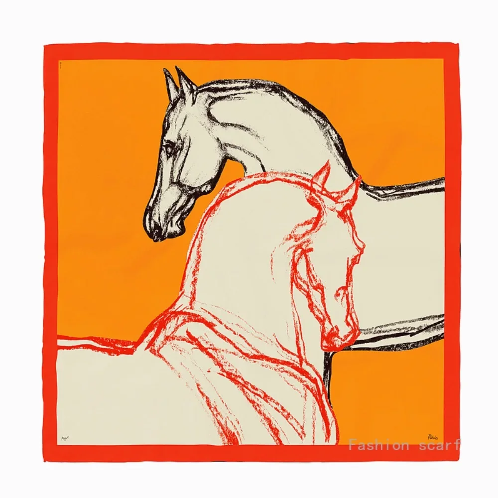 

Корейская версия маленького квадратного платка 53 см, модный женский аксессуар, украшение для головы, шарф из твила, платок-косынка.