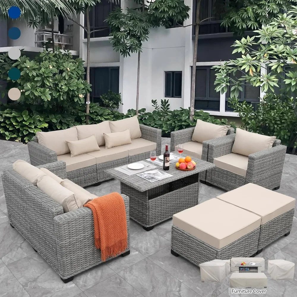 7 Piece Outdoor Furniture Set Patio Furniture Set with 45