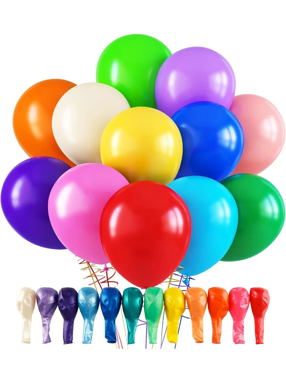 

Упаковка из 120 латексных воздушных шаров 12 дюймов — разные яркие цвета для вечеринок и декора