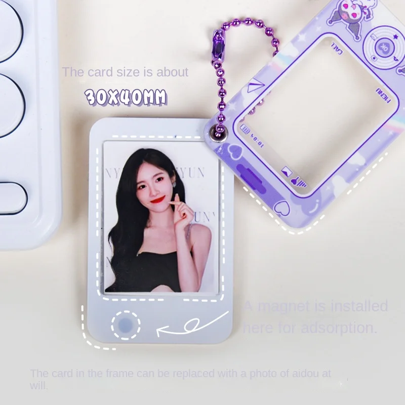 INS Sanrio Kuromi Pochacco Photo Storage Pendant Idol Aidou Star Certificate Photo Pendant Keychain Album Pendant