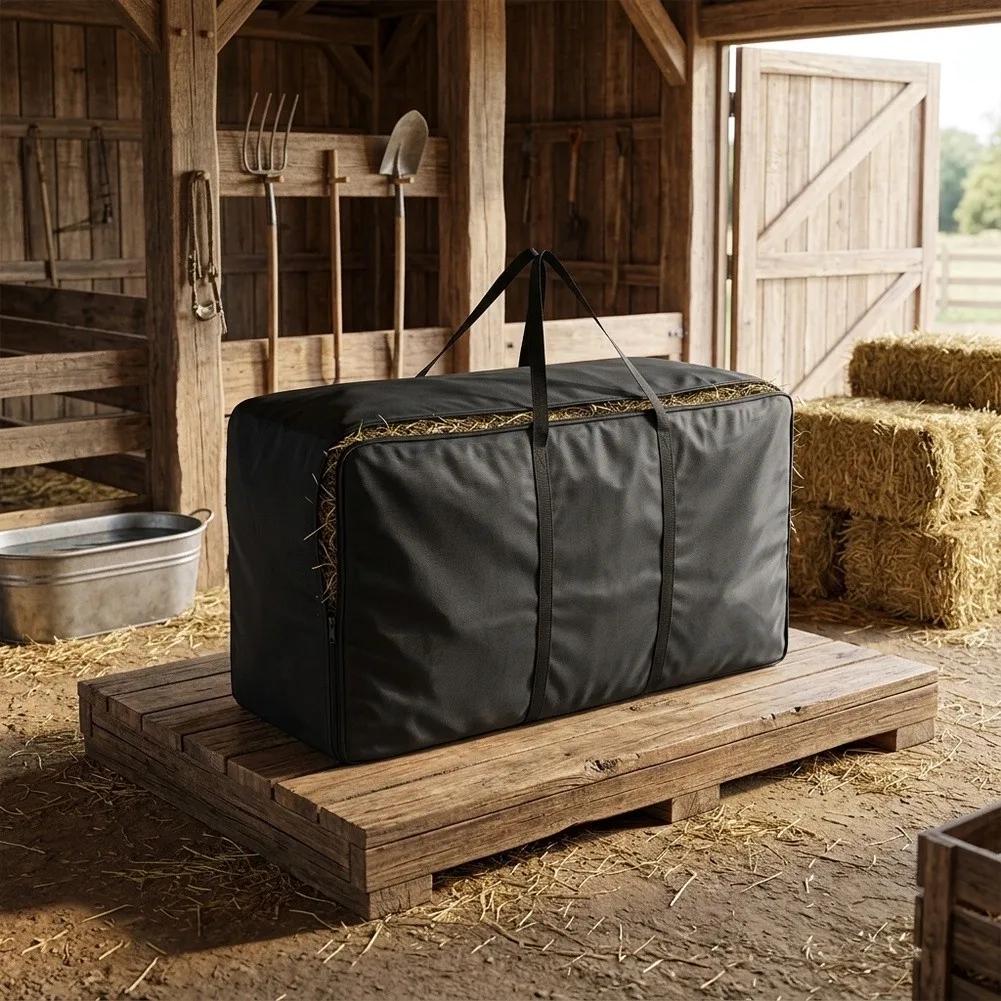 High-Strength Waterproof Hay Bag with Reinforced Seams and Wide-Opening Zipper for Efficient Loading and Unloading