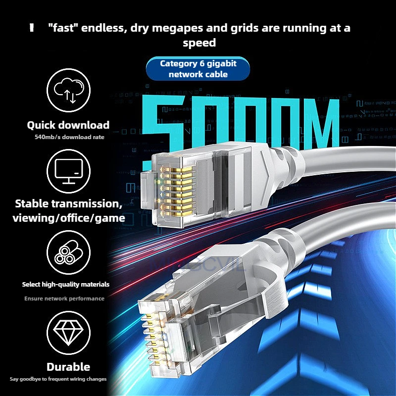 Cavo Ethernet MINGCVIL Cat6 Gigabit Cavo Internet ad alta velocità 1000Mbps Cavo patch LAN di rete RJ45 per PC portatile router